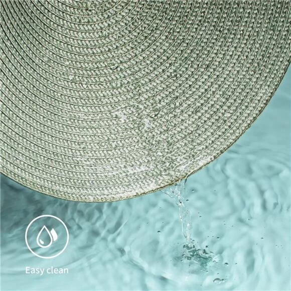 Wheat Round Braided Placemats Set of 6 Place Mats for Dining Tables Woven - Picture 4 of 7